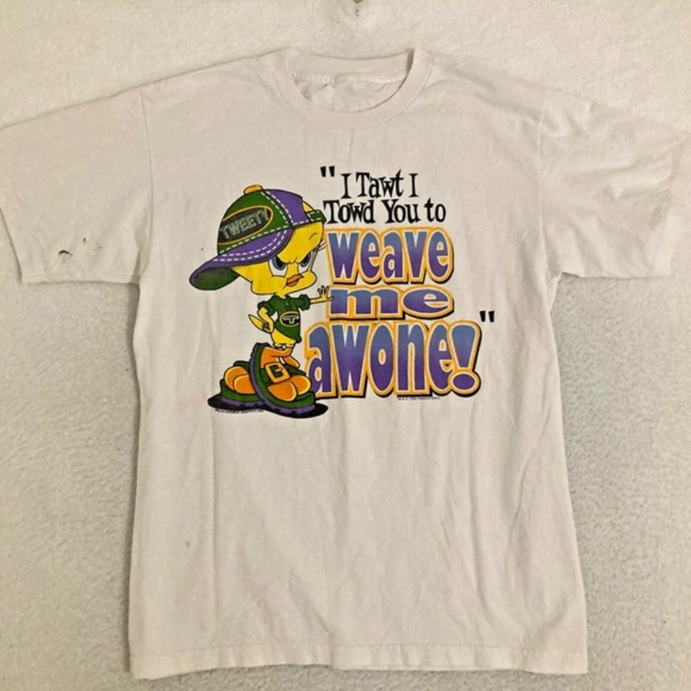 Vtg‎ 90s Looney Tunes Tweety Bird Attitude Problem Shirt Fits Like M Boxy Tee